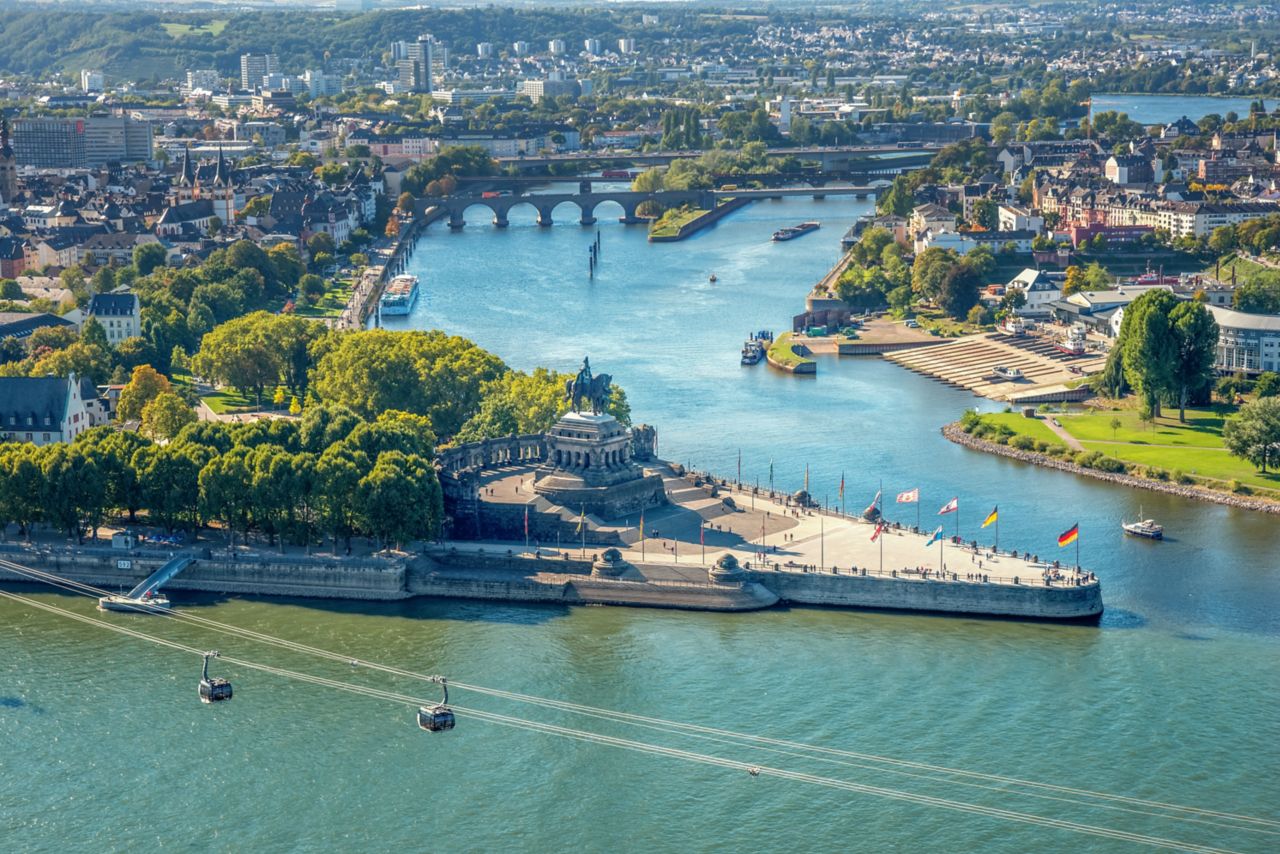 Koblenz, Blick auf das Deutsche Eck 