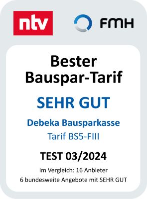 ntv Bester Bauspar-Tarif mit der Note "sehr gut"