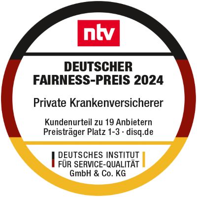 ntv Deutscher Fairness Preis 2024 für Private Krankenversicherer