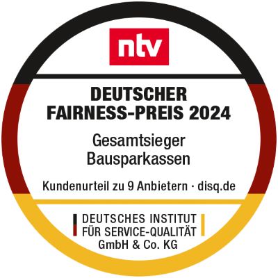 ntv deutscher Fairness Preis 2024: Gesamtsieger Bausparkassen